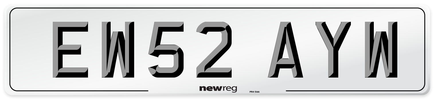 EW52 AYW Number Plate from New Reg